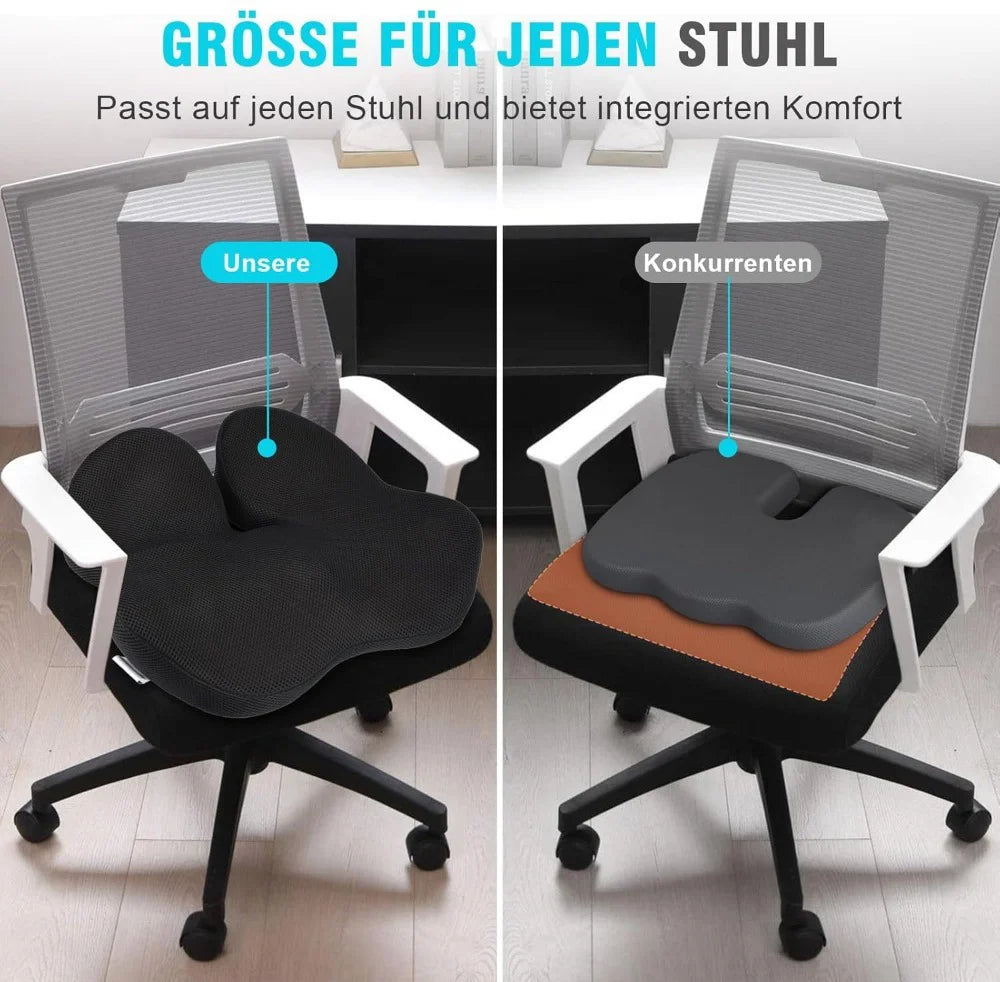 SeAt Cushion, Memory Foam Office Chair Seat Cushion for Office Chairs/Car/Long Trip/Desk Chair/Gaming, Extra Large Size for Scia