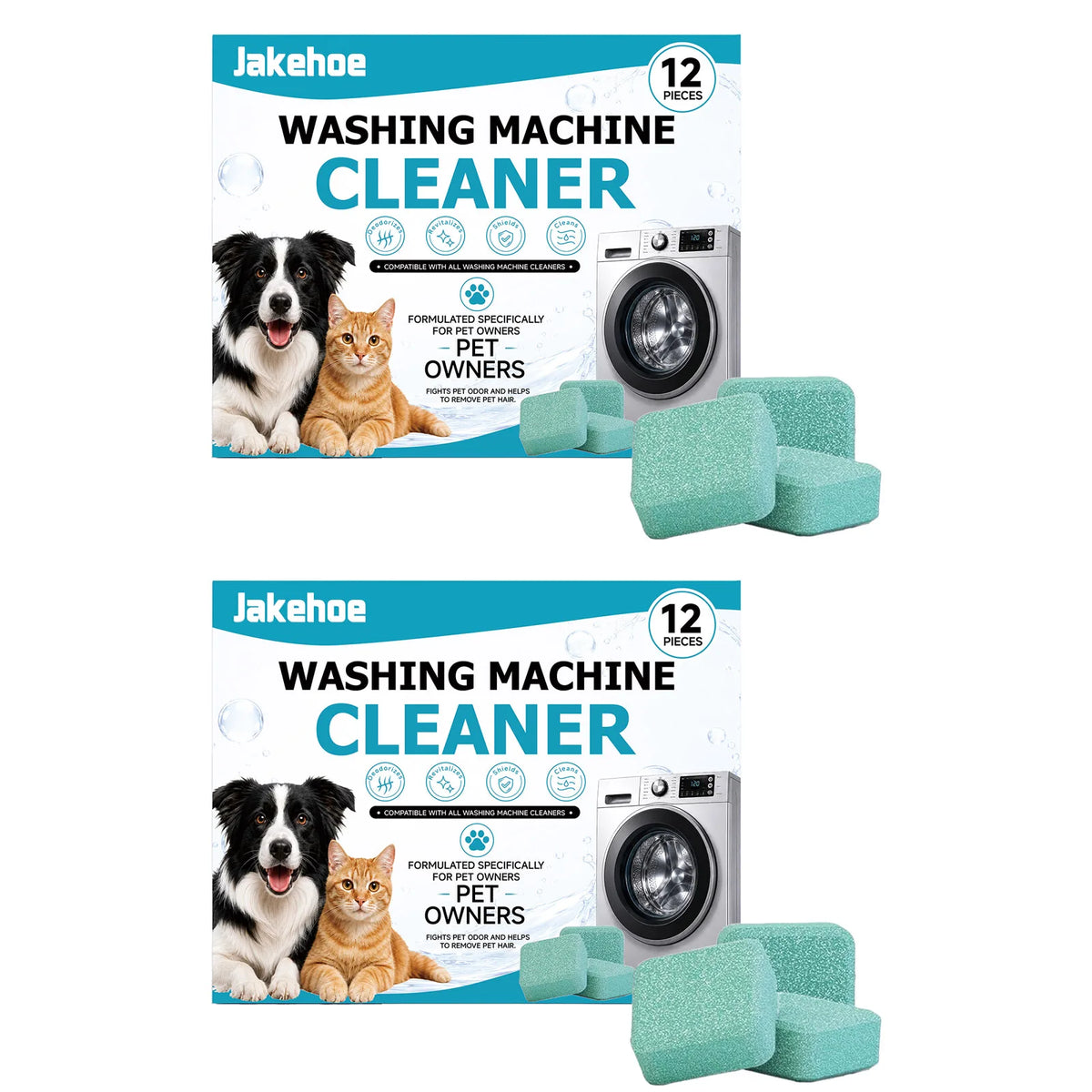 Washing Machine Cleaning Tablets Removing Mold Stains & Pet Hair Eliminating Odours Prevent Bacterial Growth Washer Tank Cleanser