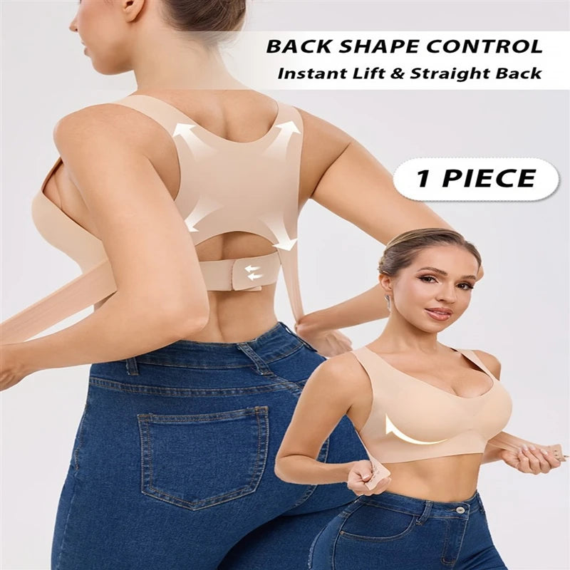 Women's Wire-Free Sports Bra – Front & Back Button Fastening, Cycling & Gym