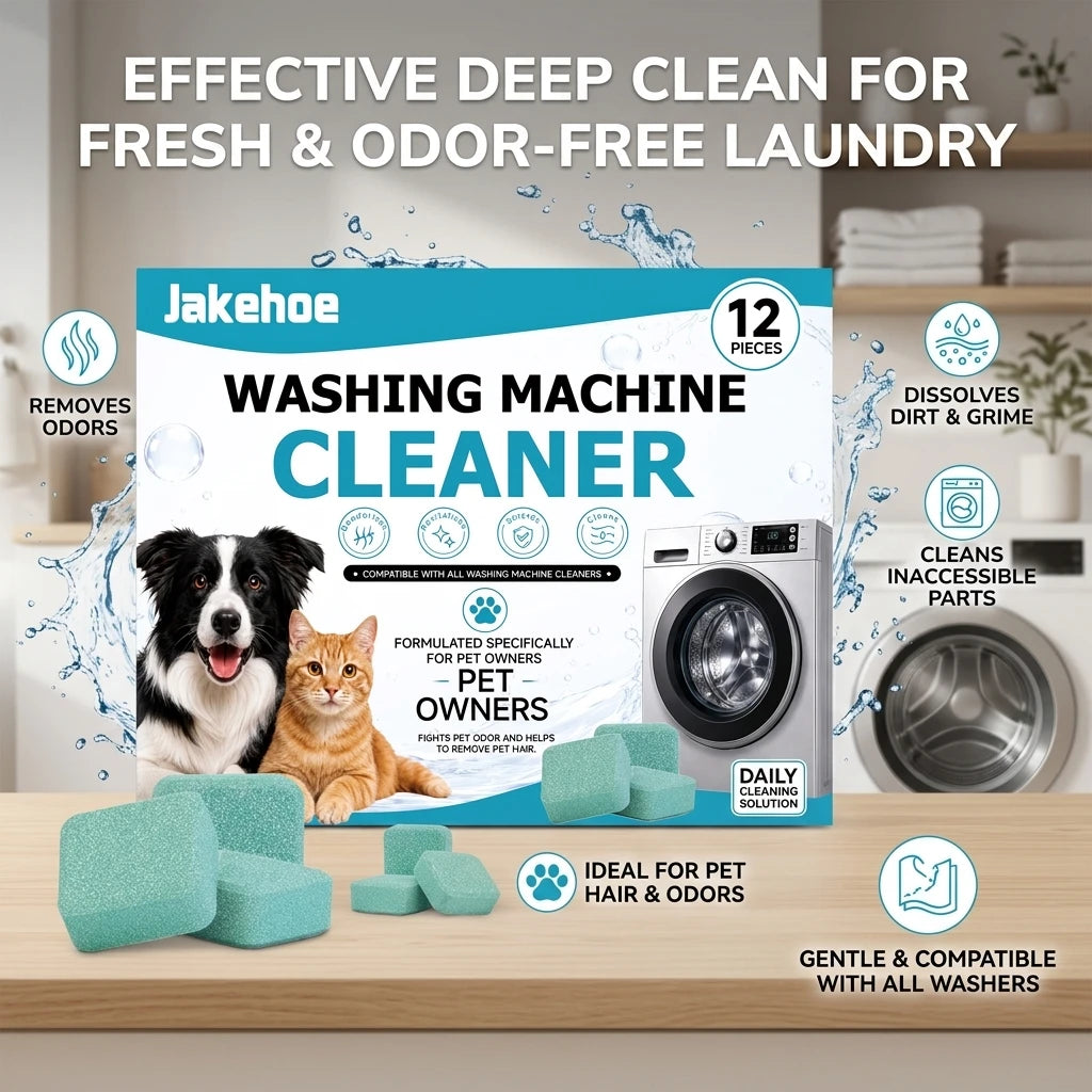 Washing Machine Cleaning Tablets Removing Mold Stains & Pet Hair Eliminating Odours Prevent Bacterial Growth Washer Tank Cleanser