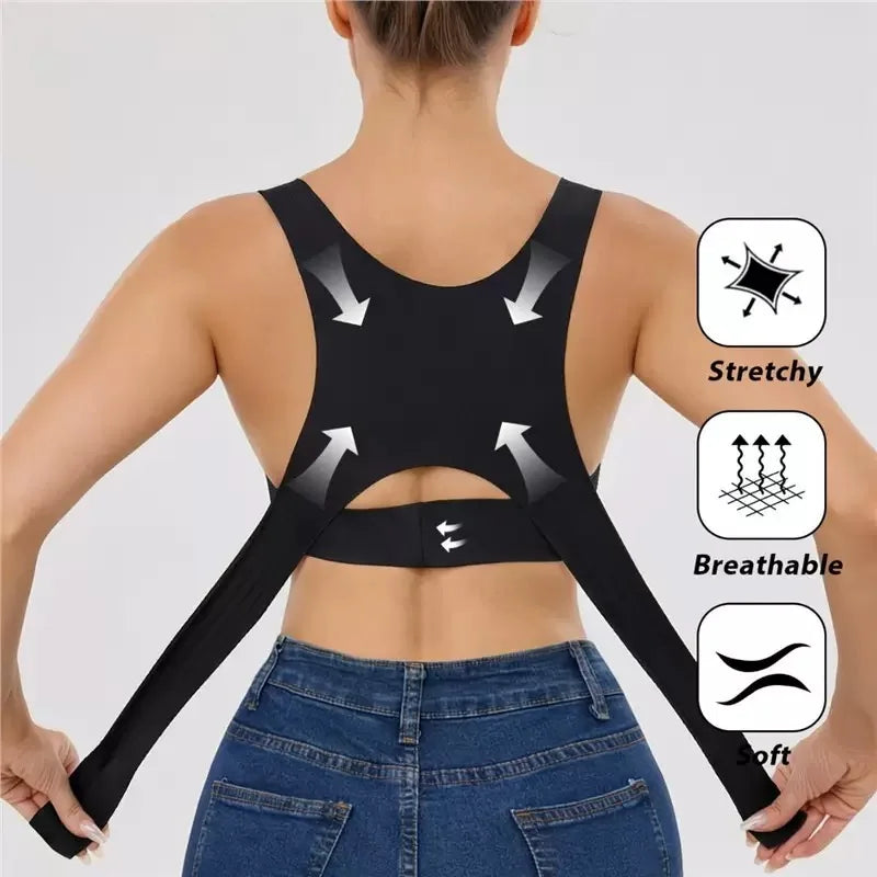 Women's Wire-Free Front And Rear Double-Button Cycling Sports Bra Anti-Traffic Jam And Anti-Sagging for Sports