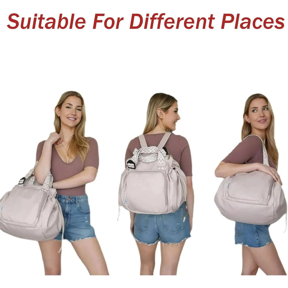 Large Capacity Travel Organiser Storage Bag Lightweight Mother Multifunctional Outing Backpack Cradle Design Waterproof Tote Bag