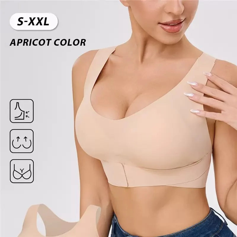 Women's Wire-Free Sports Bra – Front & Back Button Fastening, Cycling & Gym