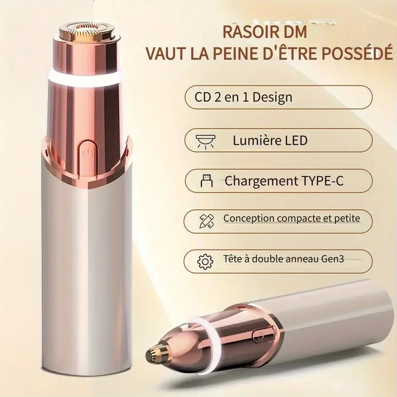 2-in-1 Rechargeable Facial & Eyebrow Trimmer – Face, Lips & Body