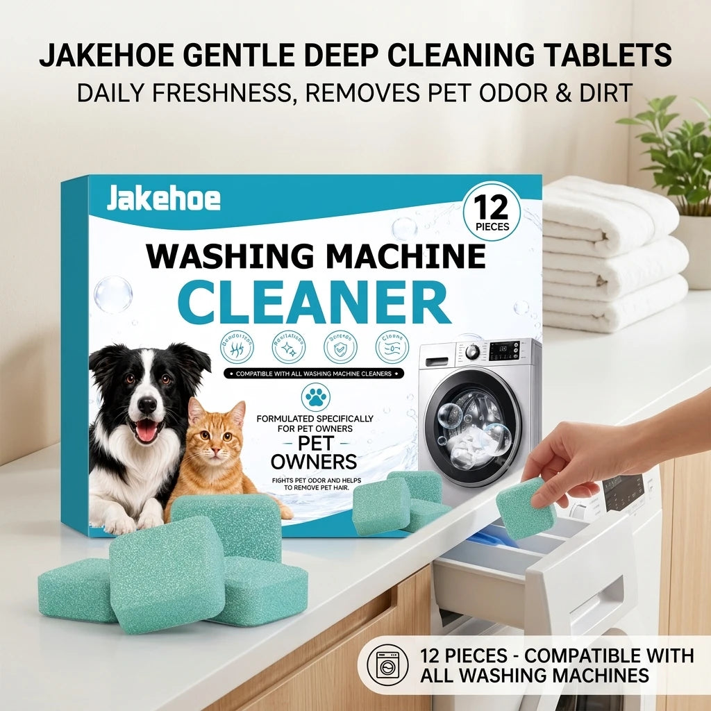 Washing Machine Cleaning Tablets Removing Mold Stains & Pet Hair Eliminating Odours Prevent Bacterial Growth Washer Tank Cleanser