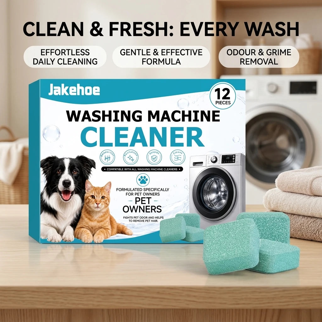Washing Machine Cleaning Tablets Removing Mold Stains & Pet Hair Eliminating Odours Prevent Bacterial Growth Washer Tank Cleanser