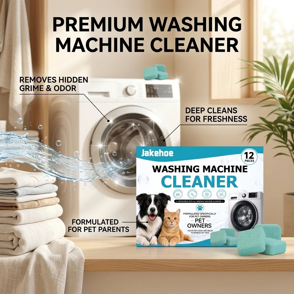 Washing Machine Cleaning Tablets Removing Mold Stains & Pet Hair Eliminating Odours Prevent Bacterial Growth Washer Tank Cleanser