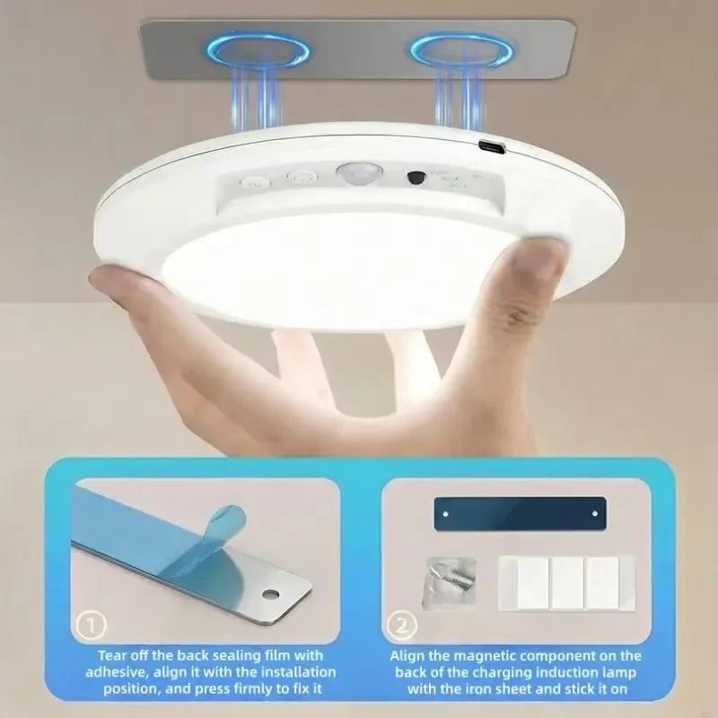 Motion Sensor LED Ceiling & Wall Light – Wireless, USB-C Rechargeable, Magnetic