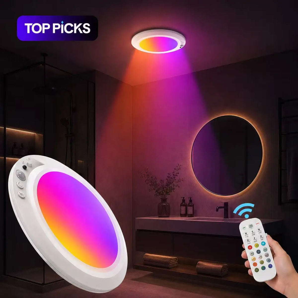 Motion Sensor LED Ceiling & Wall Light – Wireless, USB-C Rechargeable, Magnetic