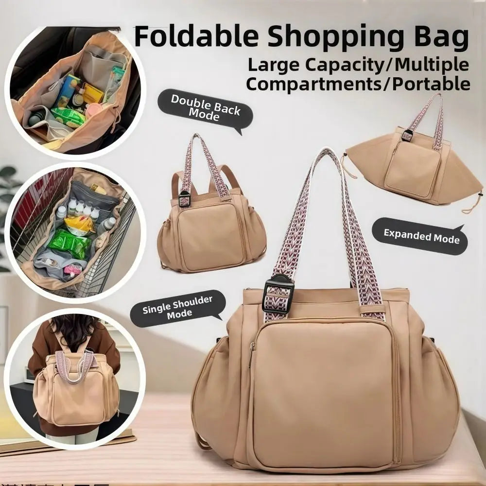 Large Capacity Travel Organiser Storage Bag Lightweight Mother Multifunctional Outing Backpack Cradle Design Waterproof Tote Bag