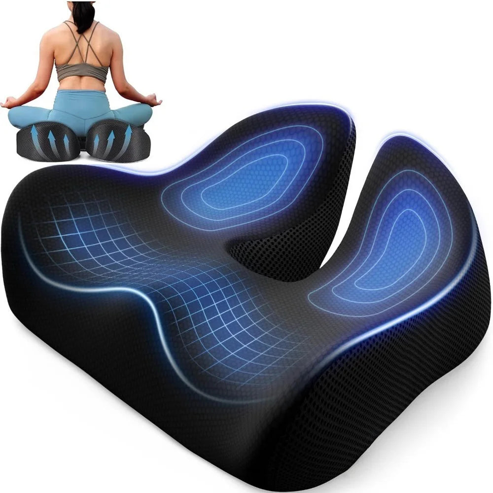 SeAt Cushion, Memory Foam Office Chair Seat Cushion for Office Chairs/Car/Long Trip/Desk Chair/Gaming, Extra Large Size for Scia