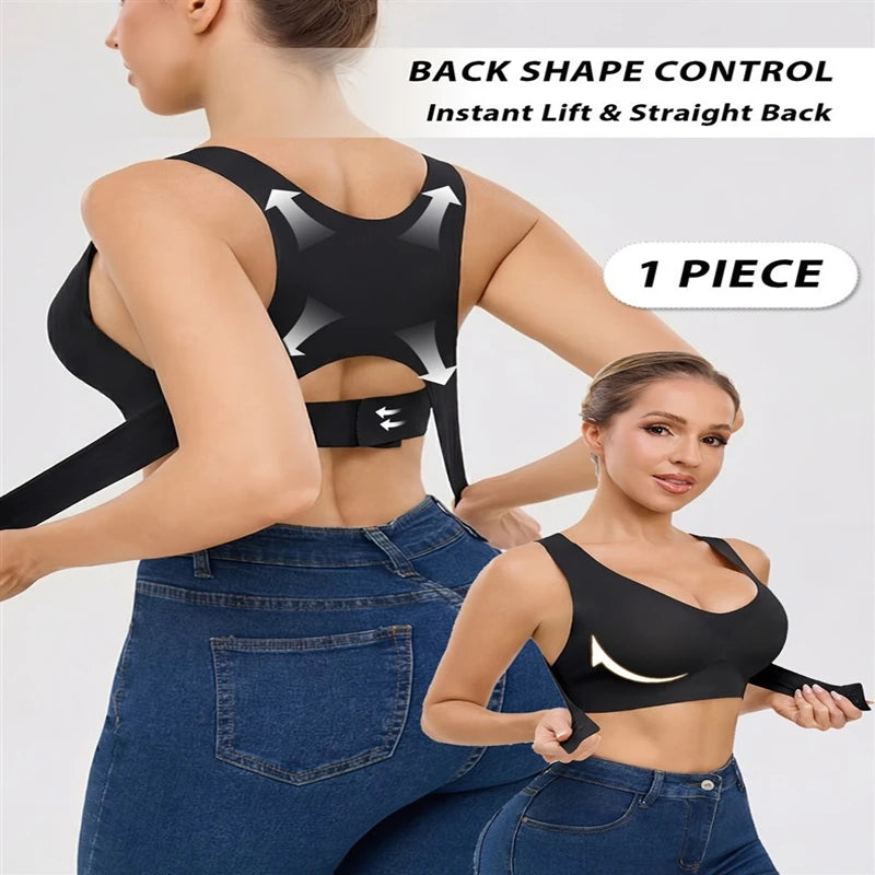 Women's Wire-Free Sports Bra – Front & Back Button Fastening, Cycling & Gym